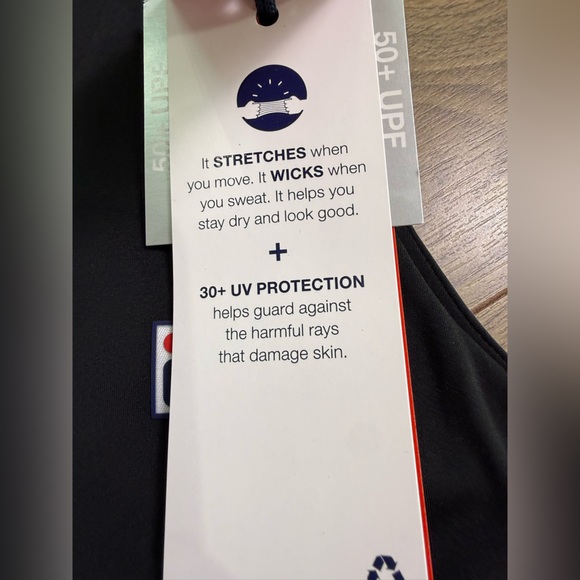 NWT Fila Essentials Lasercut Athletic Dress Black Size Medium Built In Bra - Picture 9 of 13